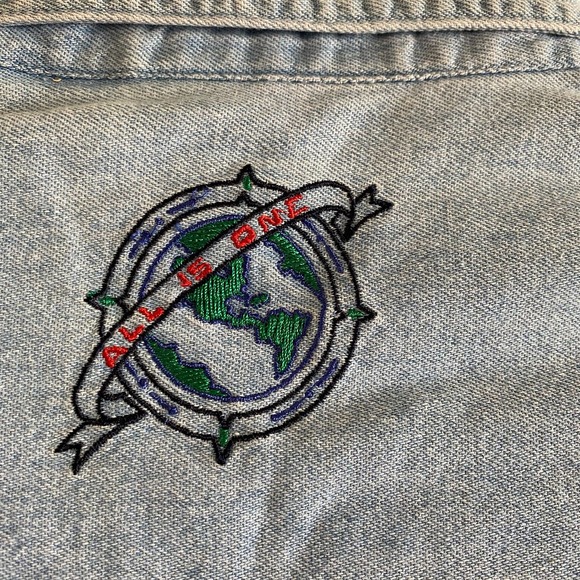 Vintage Hard Rock Cafe Mens Button Down Chambray Shirt - Picture 5 of 6